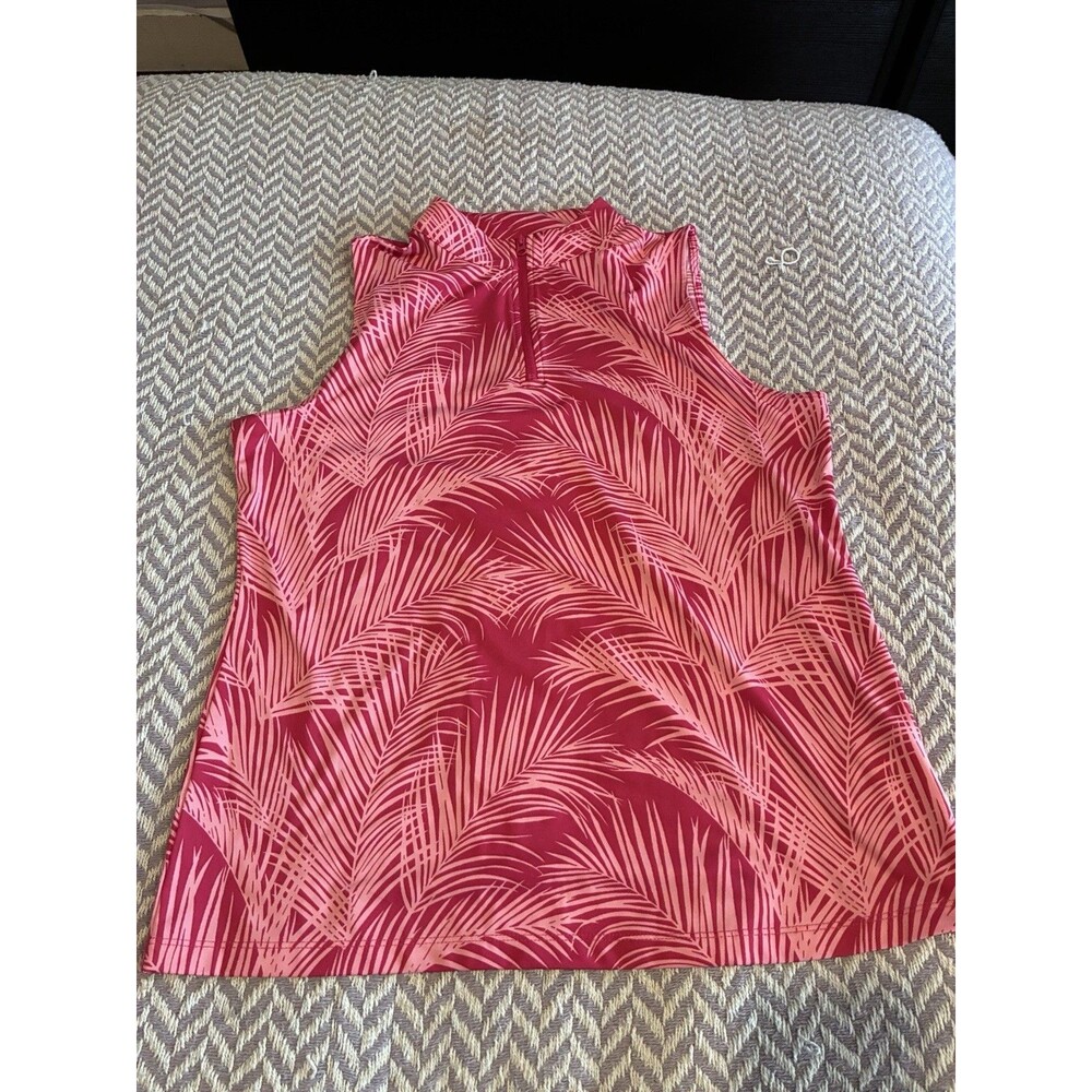 Tommy Bahama Active Golf Set Top + Skort Pink Tropical UPF 50 Pockets Size L - Picture 11 of 16
